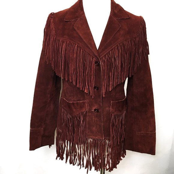 Dawn Jackets & Blazers - DAWN  Leather Fringe Western Cowgirl  70's Style Jacket Vintage